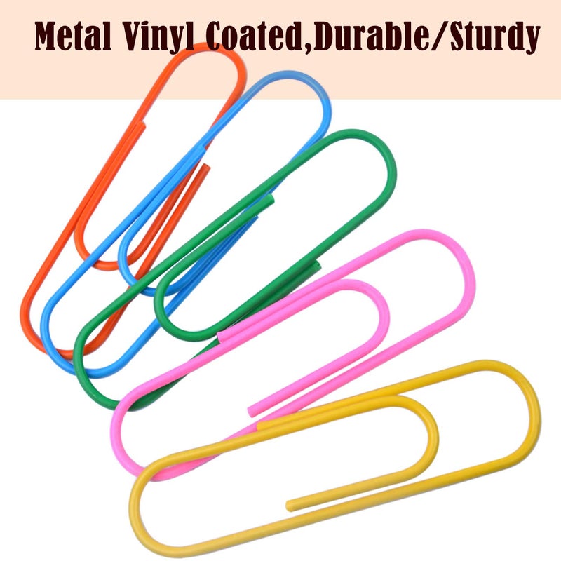 BronaGrand 4 Inch Extra Large Paper Clips Vinyl Coated, 25 Pieces Jumbo Giant Paper Clip,Mixed Colors - Image 4